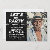 Invitation Black Men Photo LET'S GO PARTY 87e anniversaire (Devant)