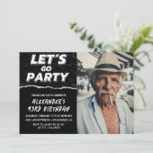 Invitation Black Men Photo LET'S GO PARTY 93e anniversaire (Debout devant)