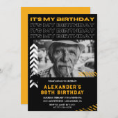 Invitation Black Men Photo Spray peinture 88e anniversaire (Devant / Derrière)