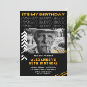 Invitation Black Men Photo Spray peinture 89e anniversaire (Debout devant)