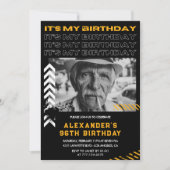 Invitation Black Men Photo Spray peinture 96e anniversaire (Devant)