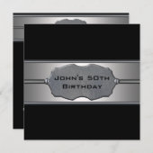 Invitation Black Metal Mans 50e fête d'anniversaire (Devant / Derrière)