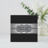 Invitation Black Metal Mans 50e fête d'anniversaire (Debout devant)