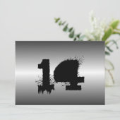 Invitation Black Metallge Grunge Boys Anniversaire (Debout devant)