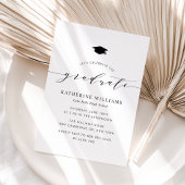 Invitation Black Minimalist Script Graduation Party