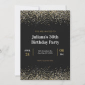 Invitation Black Modern Anniversaire (Devant)