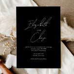 Invitation Black Modern Calligraphie Noms Mariage élégant<br><div class="desc">Black Modern Calligraphy Names Stylish Faire-part de mariage présente les noms du couple dans une calligraphie chic,  ainsi qu'une disposition simple et moderne.</div>