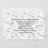 Invitation Black Modern Confetti Bokeh Bubbles Graduation (Dos)