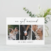 Invitation Black Modern Simple Ajouter Mariage Photo Juste Ma (Debout devant)