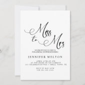 Invitation Black Modern Simple Miss à Mme Fête des mariées (Devant)