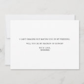 Invitation Black Modern Simple Script Be My Matron of Honor (Dos)