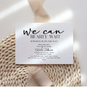 Invitation Black Modern Simple Script Bearly Wait Baby Shower