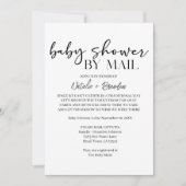 Invitation Black Modern Simple Script By Mail Baby Shower (Devant)
