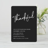 Invitation Black Modern Thanksgiving Dîner (Debout devant)