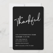 Invitation Black Modern Thanksgiving Dîner (Devant)