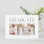 Invitation Black Modern Typographie Photo Collage Graduation (Debout devant)