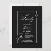 Invitation Black moderne 70th Birthday Party (Devant)
