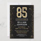 Invitation Black moderne 85e anniversaire (Devant)