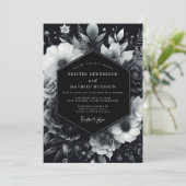 Invitation Black Moody Bloom Wedding (Debout devant)