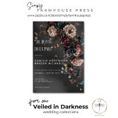 Invitation Black Moody Gothic Flowers & Mist Mariage