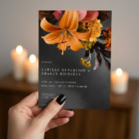 Black Moody Gothique Orange Lily Mariage