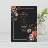 Invitation Black Moody Wedding | Flore dramatique (Debout devant)