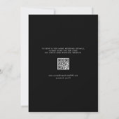 Invitation Black Mrs & Mrs Rustic Script QR Code Mariage (Dos)