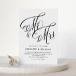Invitation Black Mrs & Mrs Rustic Script QR Code Mariage<br><div class="desc">Ce faire-part de mariage noir et blanc personnalisable allie élégance rustique et confort moderne. Avec "M. et Mme" en belle calligraphie rustique. Le code QR inclus permet aux clients d'accéder facilement aux détails de votre mariage ou numériquement RSVP, offrant une expérience transparente pour tous. Personnalisez ce faire-part de mariage noir...</div>
