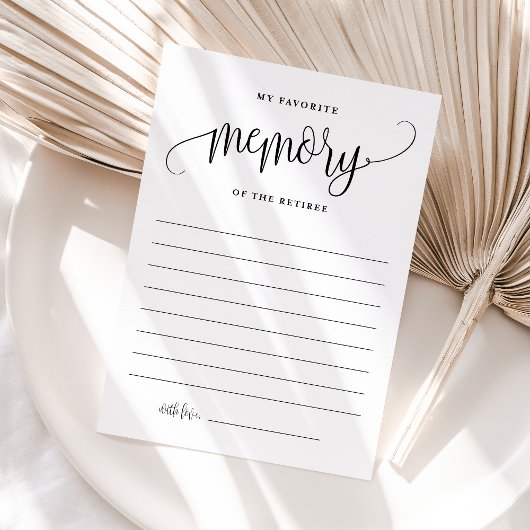 Invitation Black My Favorite Memory of the Retiree Card