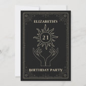 Invitation Black Mystic Astrology Star 21 Anniversaire (Dos)