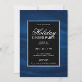 Invitation Black & Navy Blu Sequins Xmas Fête de Noël Soirée (Devant)