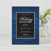 Invitation Black & Navy Blu Sequins Xmas Fête de Noël Soirée (Debout devant)