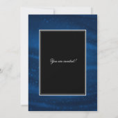 Invitation Black & Navy Blu Sequins Xmas Fête de Noël Soirée (Dos)