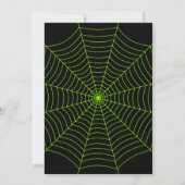 Invitation Black neon vert toile d'araignée Halloween motif (Dos)