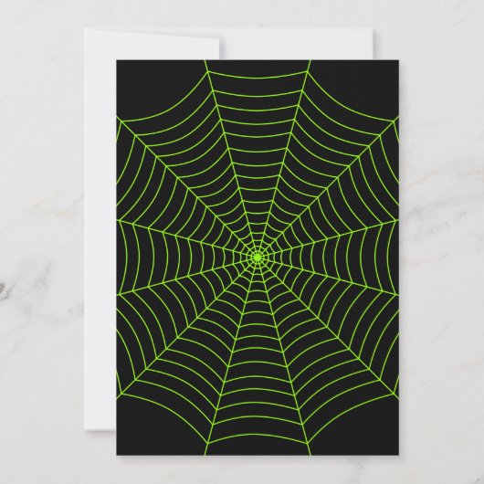 Invitation Black neon vert toile d'araignée Halloween motif (Dos)