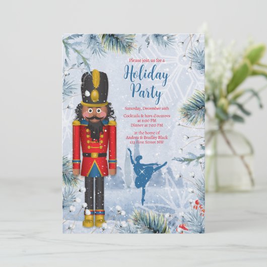Invitation Black Nutcracker Ballet Noël Fête de Noël (Debout devant)