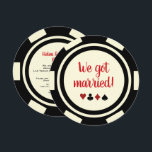 Invitation Black Off White Poker Chip Mariage Eloped annonce<br><div class="desc">Éblouissez vos amis et votre famille en leur envoyant ces annonces d'élévation de mariage de puces de poker noir et blanc et/ou des invitations de fête. Ils attendent avec impatience de se joindre à vous pour cette fête inoubliable !</div>