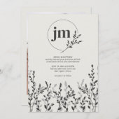 Invitation Black Olive ・ Rustique Fleur sauvage Mariage photo (Devant / Derrière)