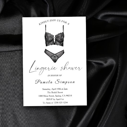 Invitation Black Ooh La Lingerie Fête des mariées