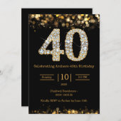 Invitation Black or 40e anniversaire (Devant / Derrière)