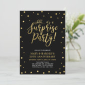 Invitation Black & Or | 50e anniversaire de mariage surprise (Debout devant)