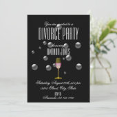 Invitation Black or élégant champagne fête de divorce (Debout devant)