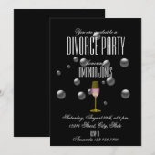 Invitation Black or élégant champagne fête de divorce (Devant / Derrière)