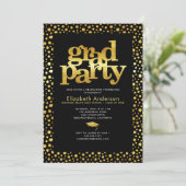 Invitation Black or grad party moderne audacieuse typographie (Debout devant)