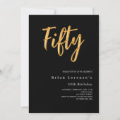 Invitation Black or moderne 50e anniversaire (Devant)