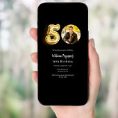 Invitation Black or photo 50e anniversaire