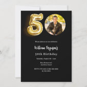 Invitation Black or photo 50e anniversaire (Devant)