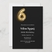 Invitation Black or photo 60e anniversaire (Devant)