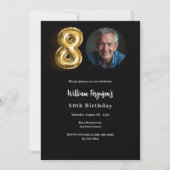 Invitation Black or photo 80e anniversaire (Devant)