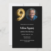 Invitation Black or photo 90e anniversaire (Devant)
